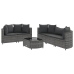 Set de muebles de jardín 6 pzas y cojines ratán sintético gris