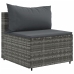 Set de muebles de jardín 6 pzas y cojines ratán sintético gris
