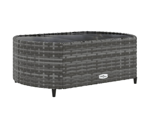 Set de muebles de jardín 6 pzas y cojines ratán sintético gris