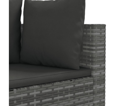 Set de muebles de jardín 6 pzas y cojines ratán sintético gris