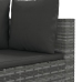 Set de muebles de jardín 6 pzas y cojines ratán sintético gris