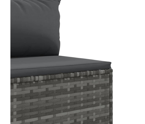 Set de muebles de jardín 6 pzas y cojines ratán sintético gris