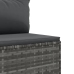 Set de muebles de jardín 6 pzas y cojines ratán sintético gris