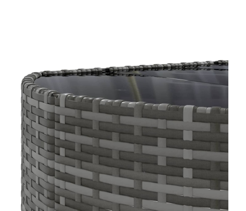 Set de muebles de jardín 6 pzas y cojines ratán sintético gris
