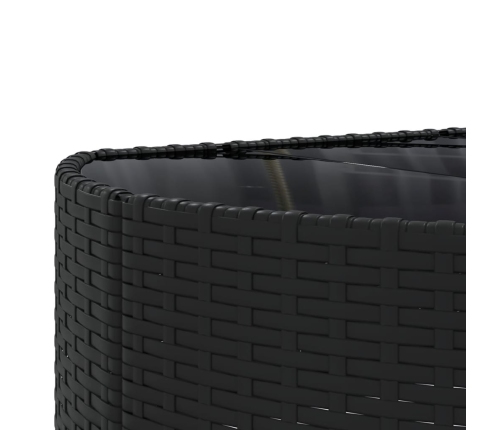 Set de sofás de jardín con cojines 9 pzas ratán sintético negro