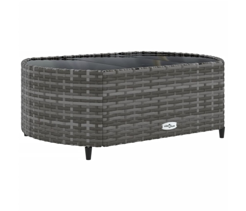 Set de sofás de jardín con cojines 9 pzas ratán sintético gris