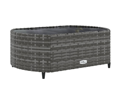 Set de sofás de jardín 7 pzas con cojines ratán sintético gris
