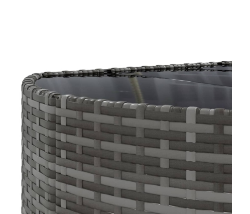 Set de sofás de jardín 7 pzas con cojines ratán sintético gris