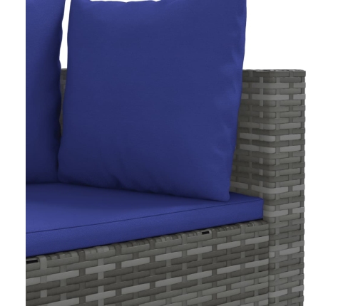 Set de sofás de jardín 7 pzas con cojines ratán sintético gris