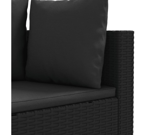 Set de muebles de jardín 5 pzas y cojines ratán sintético negro
