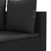 Set de muebles de jardín 5 pzas y cojines ratán sintético negro