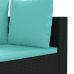 Set de muebles de jardín 5 pzas y cojines ratán sintético negro