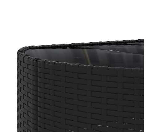 Set de muebles de jardín 5 pzas y cojines ratán sintético negro