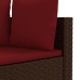 Set comedor de jardín 5 piezas y cojines ratán sintético marrón