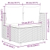 Set comedor de jardín 5 piezas y cojines ratán sintético marrón