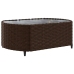 Set comedor de jardín 5 piezas y cojines ratán sintético marrón