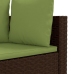 Set comedor de jardín 5 piezas y cojines ratán sintético marrón