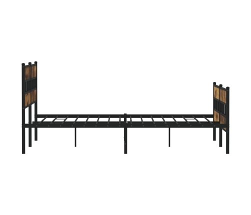 Estructura de cama sin colchón metal roble ahumado 183x213 cm