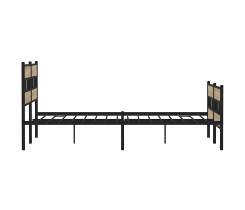 Estructura de cama sin colchón metal roble Sonoma 183x213 cm