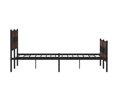 Estructura de cama sin colchón metal roble marrón 180x200 cm