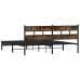 Estructura de cama sin colchón metal roble ahumado 193x203 cm