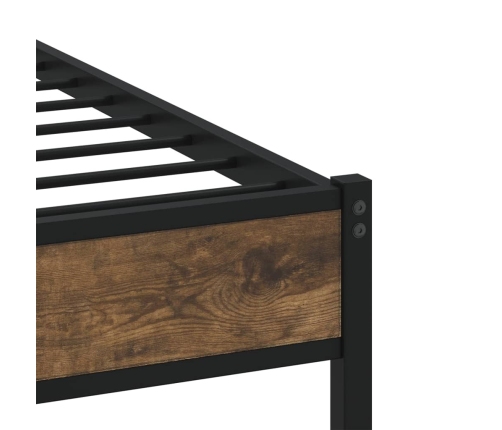 Estructura de cama sin colchón metal roble ahumado 193x203 cm