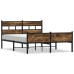 Estructura de cama sin colchón metal roble ahumado 160x200 cm