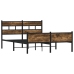 Estructura de cama sin colchón metal roble ahumado 160x200 cm