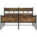 Estructura de cama sin colchón metal roble ahumado 160x200 cm