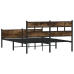 Estructura de cama sin colchón metal roble ahumado 160x200 cm
