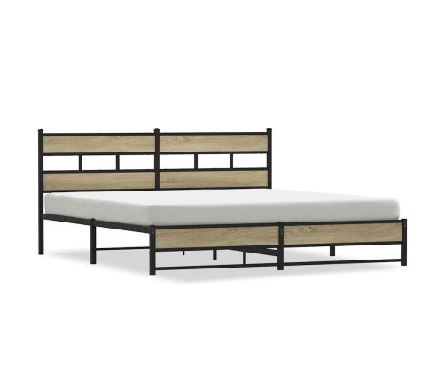 Estructura de cama sin colchón metal roble Sonoma 183x213 cm