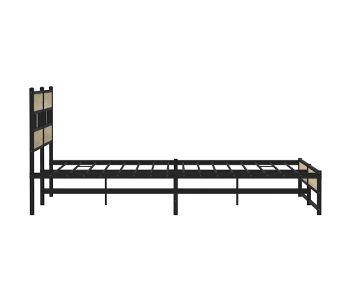 Estructura de cama sin colchón metal roble Sonoma 183x213 cm