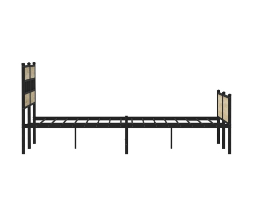 Estructura de cama sin colchón metal roble Sonoma 183x213 cm