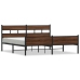 Estructura de cama sin colchón metal roble marrón 200x200 cm