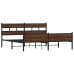 Estructura de cama sin colchón metal roble marrón 200x200 cm