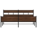 Estructura de cama sin colchón metal roble marrón 200x200 cm