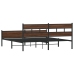 Estructura de cama sin colchón metal roble marrón 200x200 cm