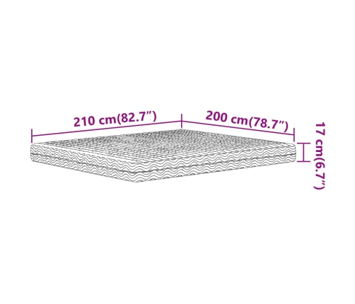 Colchón de espuma dureza H2 H3 blanco 200x210 cm