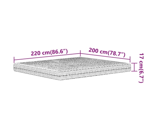 Colchón de espuma dureza H2 H3 blanco 200x220 cm