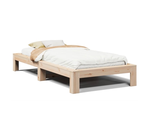 Estructura de cama sin colchón madera maciza de pino 100x200 cm