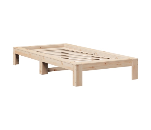 Estructura de cama sin colchón madera maciza de pino 90x200 cm