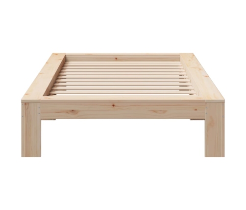 Estructura de cama sin colchón madera maciza de pino 90x200 cm