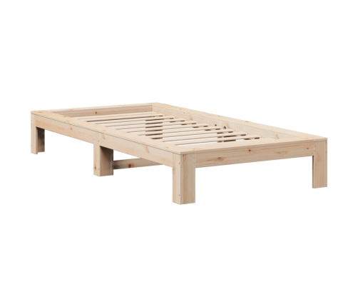 Estructura de cama sin colchón madera maciza de pino 90x190 cm