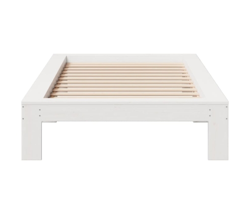 Estructura de cama sin colchón madera maciza blanca 90x190 cm