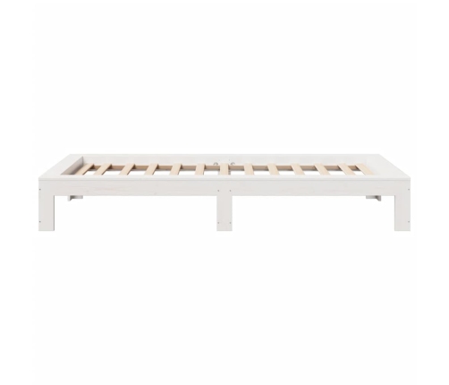 Estructura de cama sin colchón madera maciza blanca 90x190 cm