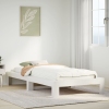 Estructura de cama sin colchón madera maciza blanca 75x190 cm