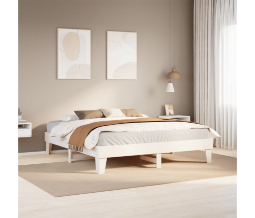 Cama sin colchón madera maciza de pino blanca 180x200 cm