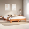 Cama sin colchón madera maciza de pino marrón cera 180x200 cm