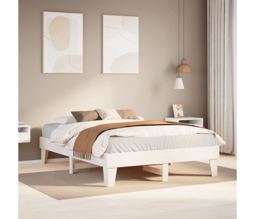 Estructura de cama sin colchón madera maciza de pino 160x200 cm