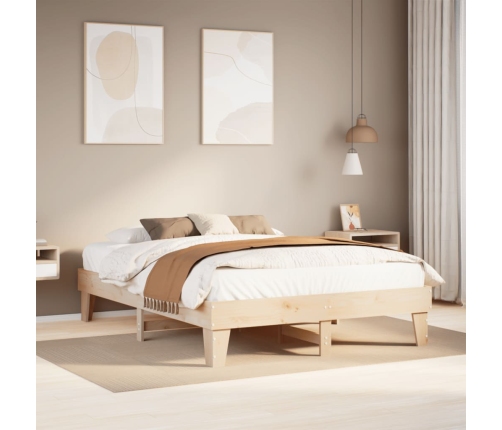 Estructura de cama sin colchón madera de pino blanco 150x200 cm